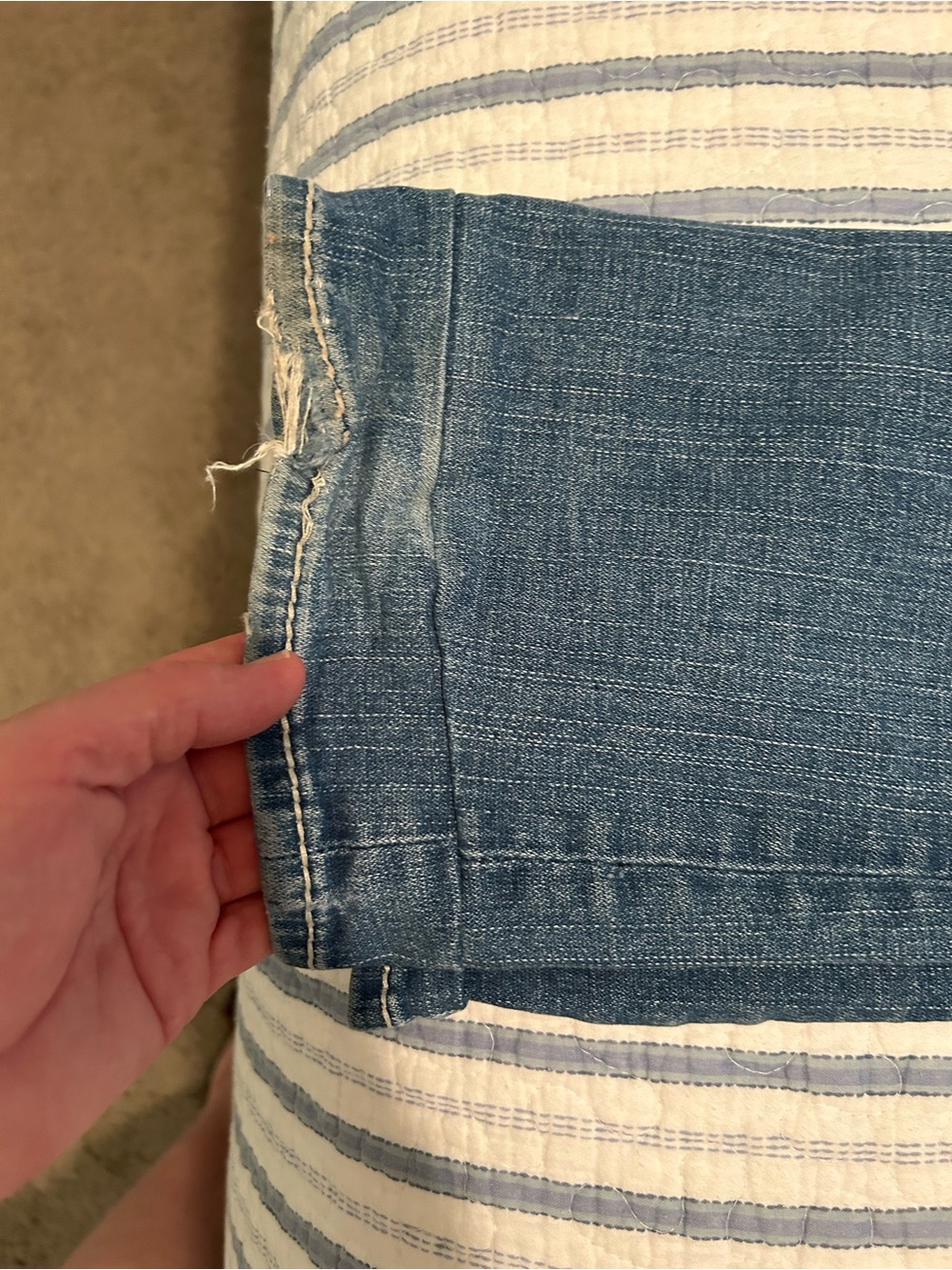 True Religion Women's Light Blue Boot Cut Jeans with Contrast Stitching - Picture 6 of 9